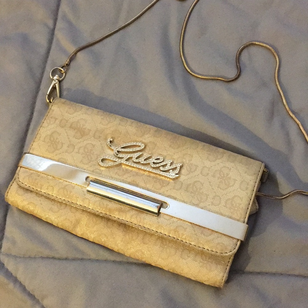 Gold Guess Clutch